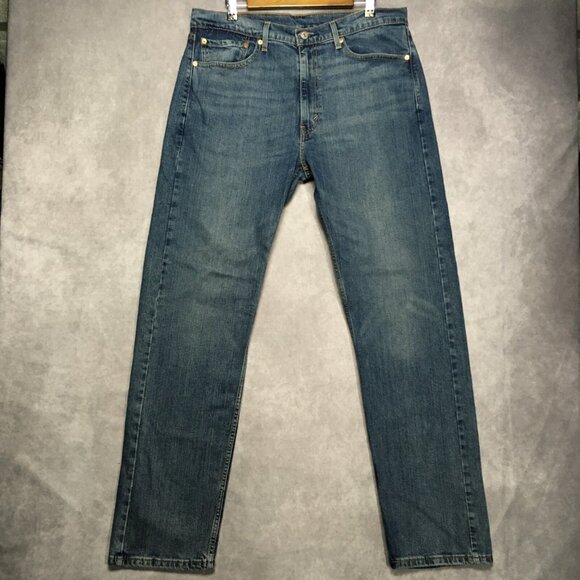 Levis Mens 505 Regular Fit Blue Jeans size 36x34 Stretch Denim Pants - Picture 3 of 16